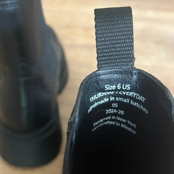 Thursday Boot Co. Legend Platform, Black Leather Chelsea Boots, Size 6 - Picture 6 of 7